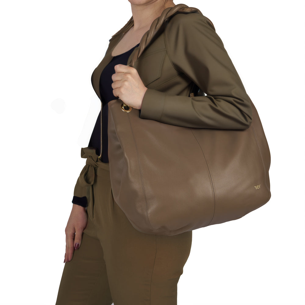 Hobo bag with LED light compartment