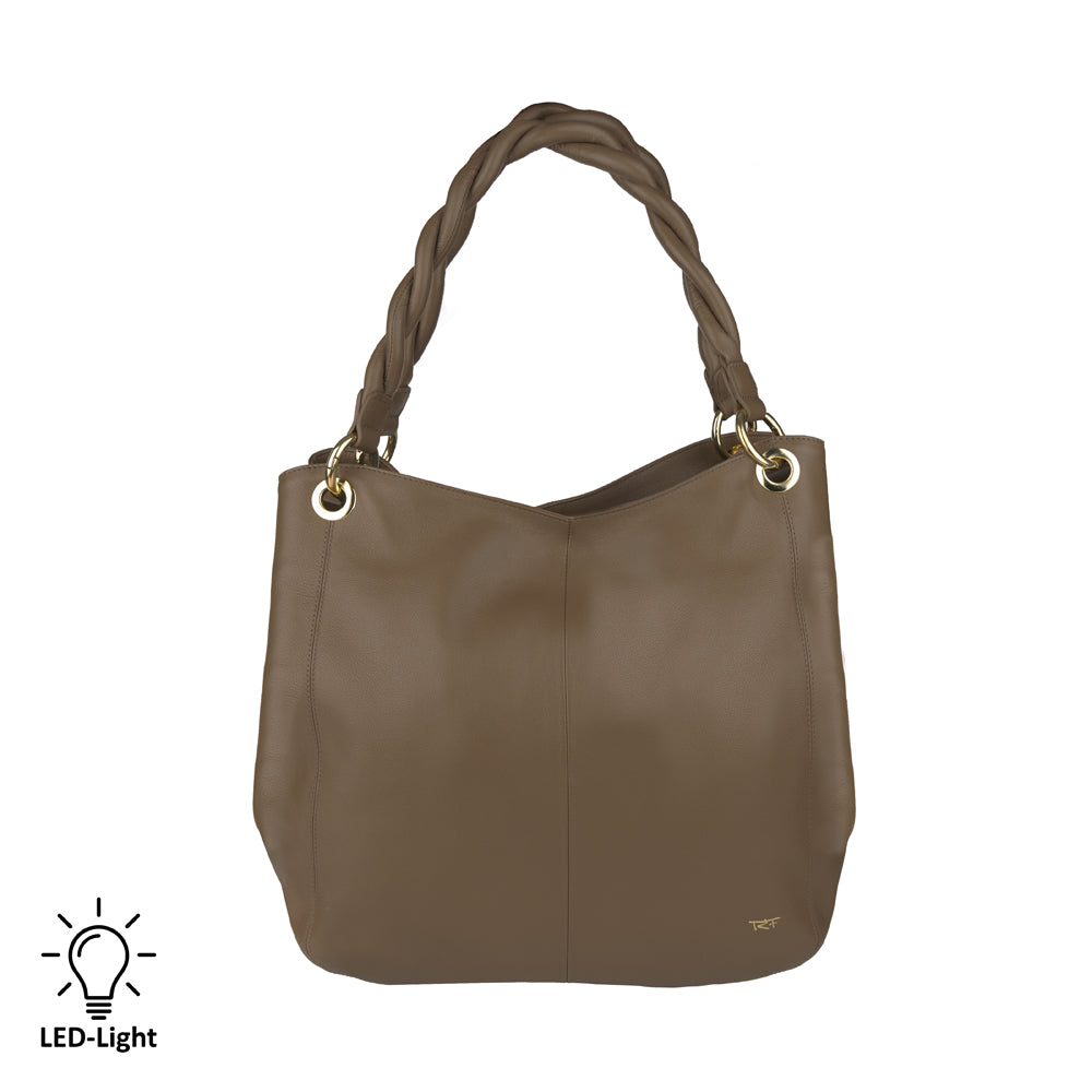 Hobo bag with LED light compartment