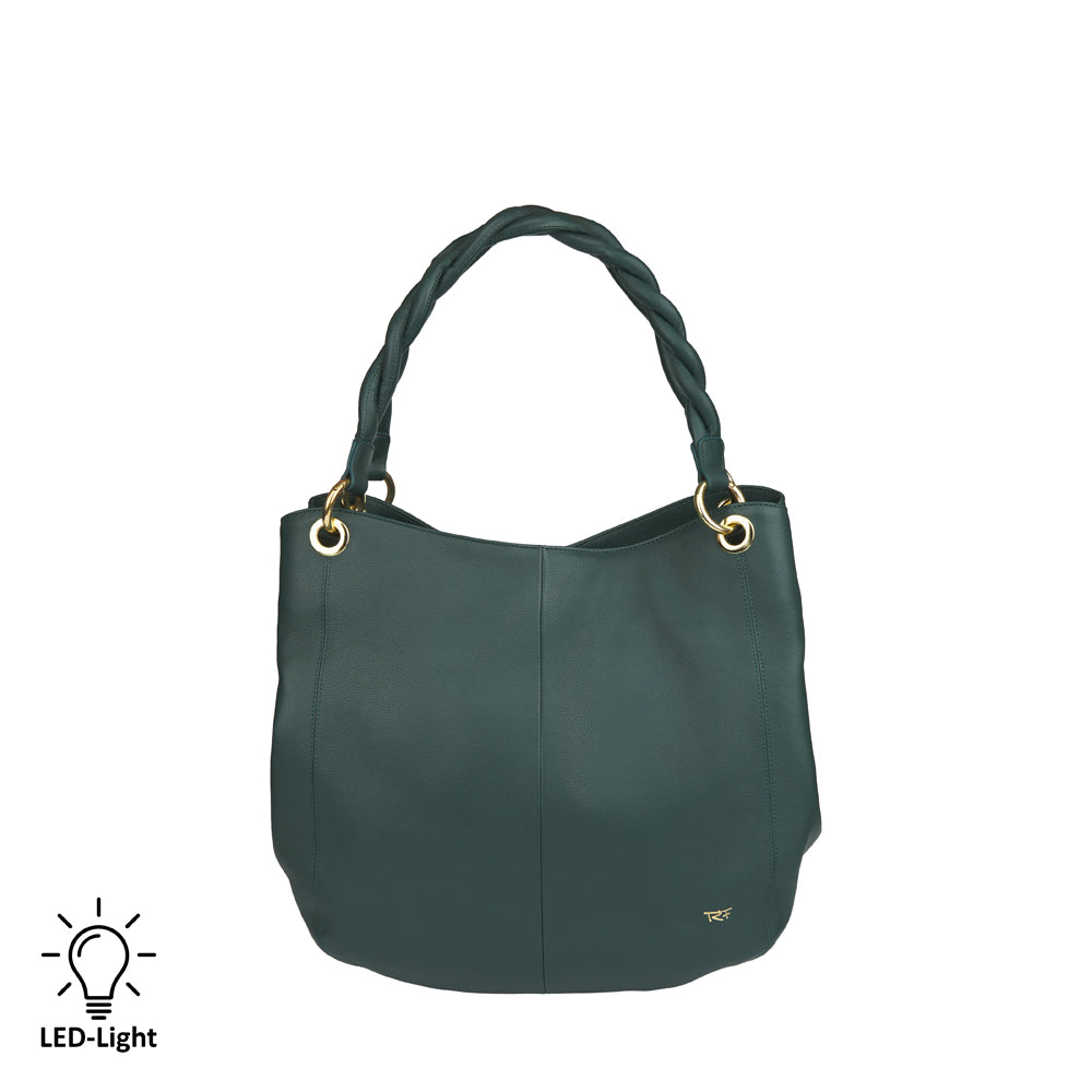 Hobo bag with LED light compartment