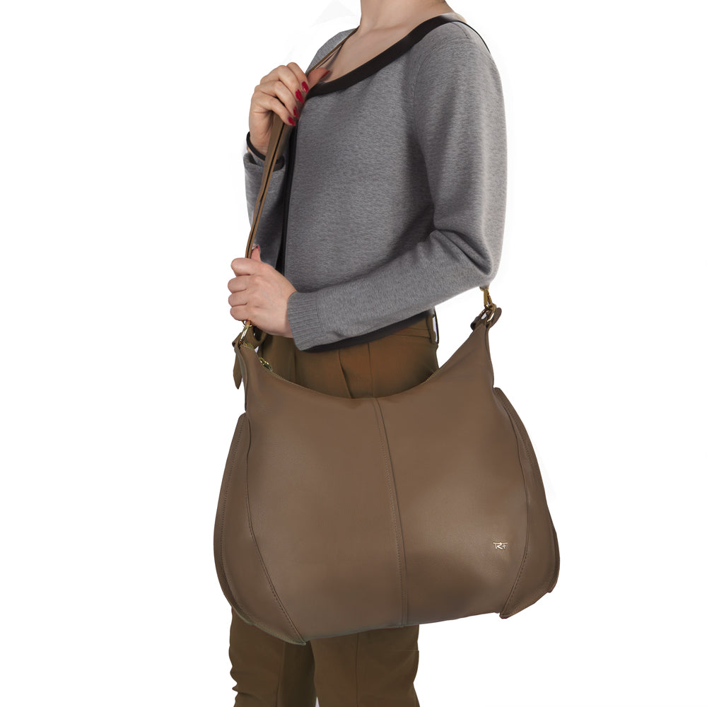 Hobo bag with LED light compartment