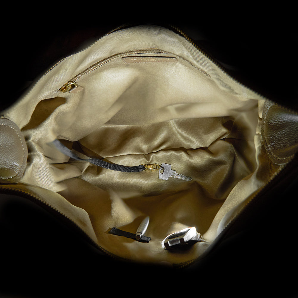 Hobo bag with LED light compartment
