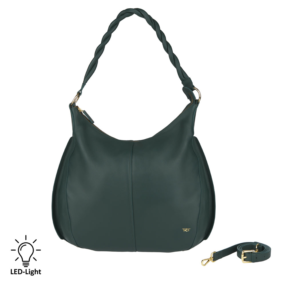 Hobo bag with LED light compartment