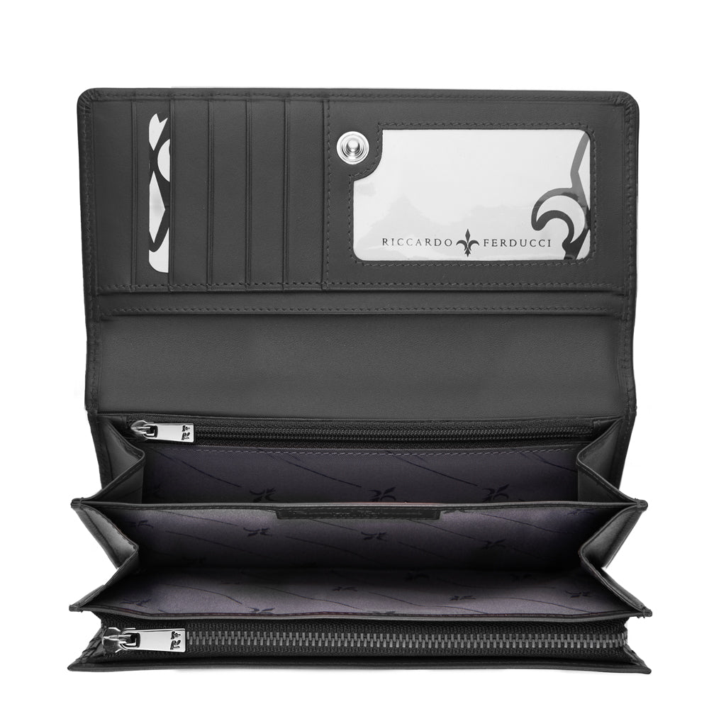 Portefeuille femme, large, RFID