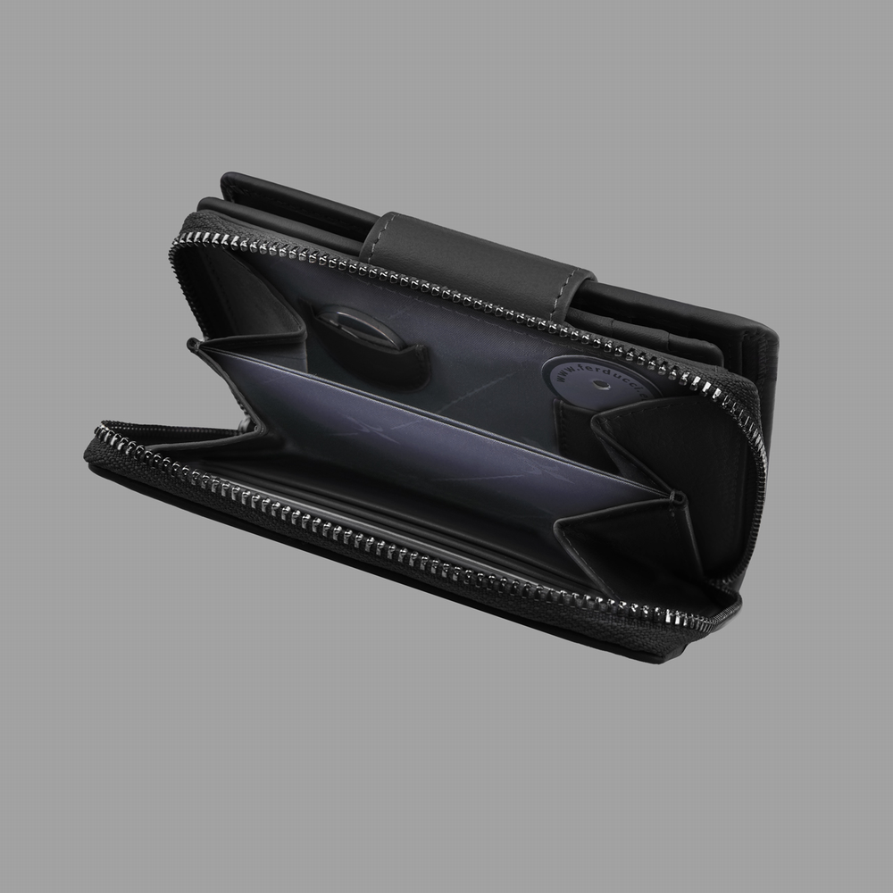 Portefeuille zippé noir