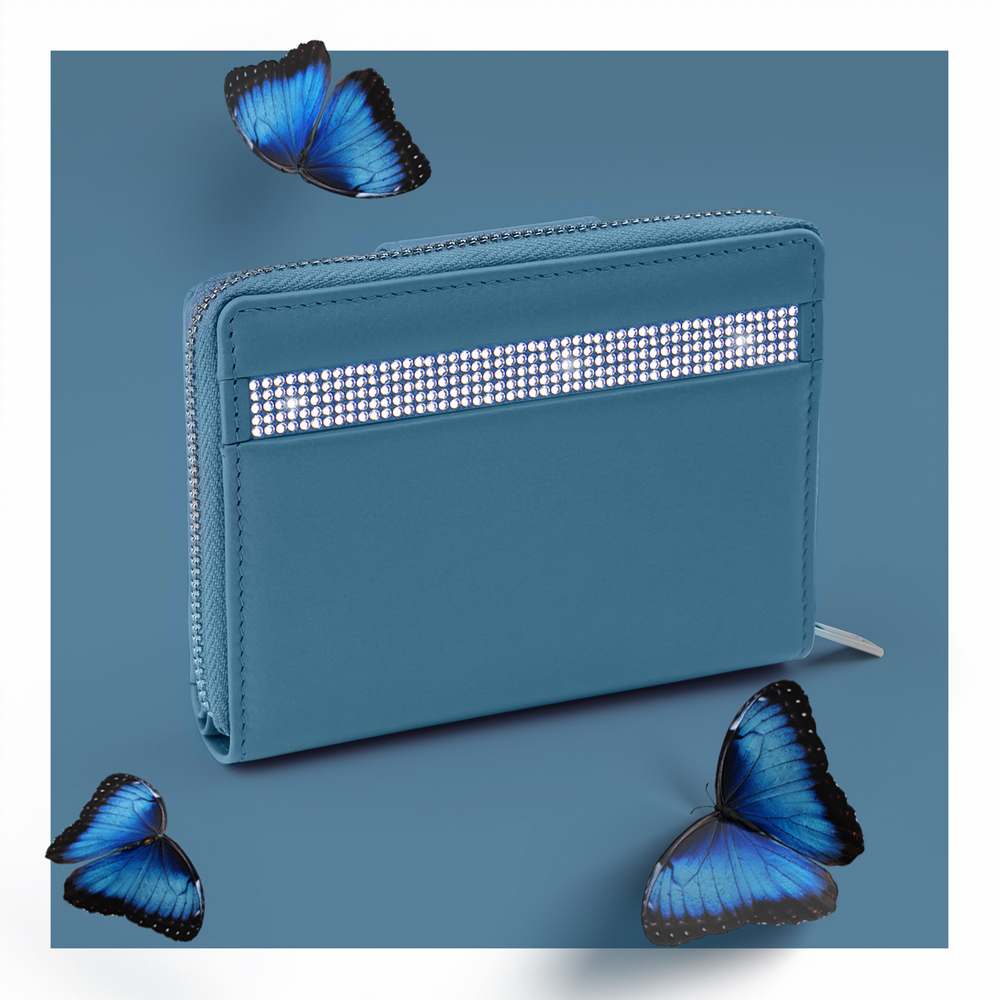 Zippered wallet blue