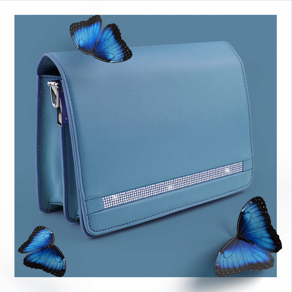 Überschlagtasche blau